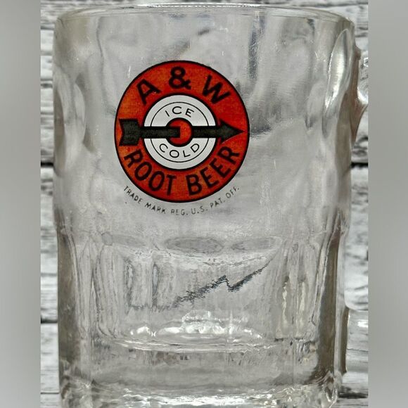 Vintage 1940s A&W Root Beer Glass Mug     - Picture 2 of 8